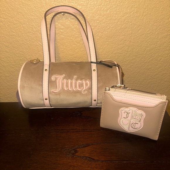 Juicy Couture brown embroidered barrel bag and wallet - Picture 3 of 4